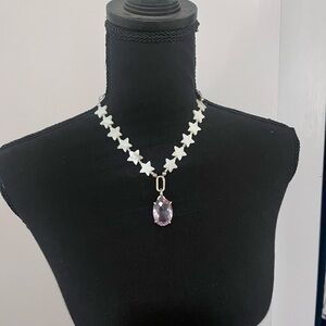 Faceted Amethyst and Pearl necklace